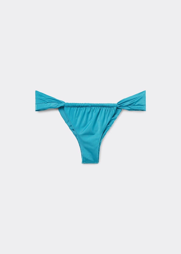 String brazilian swimsuit bottom shiny satin