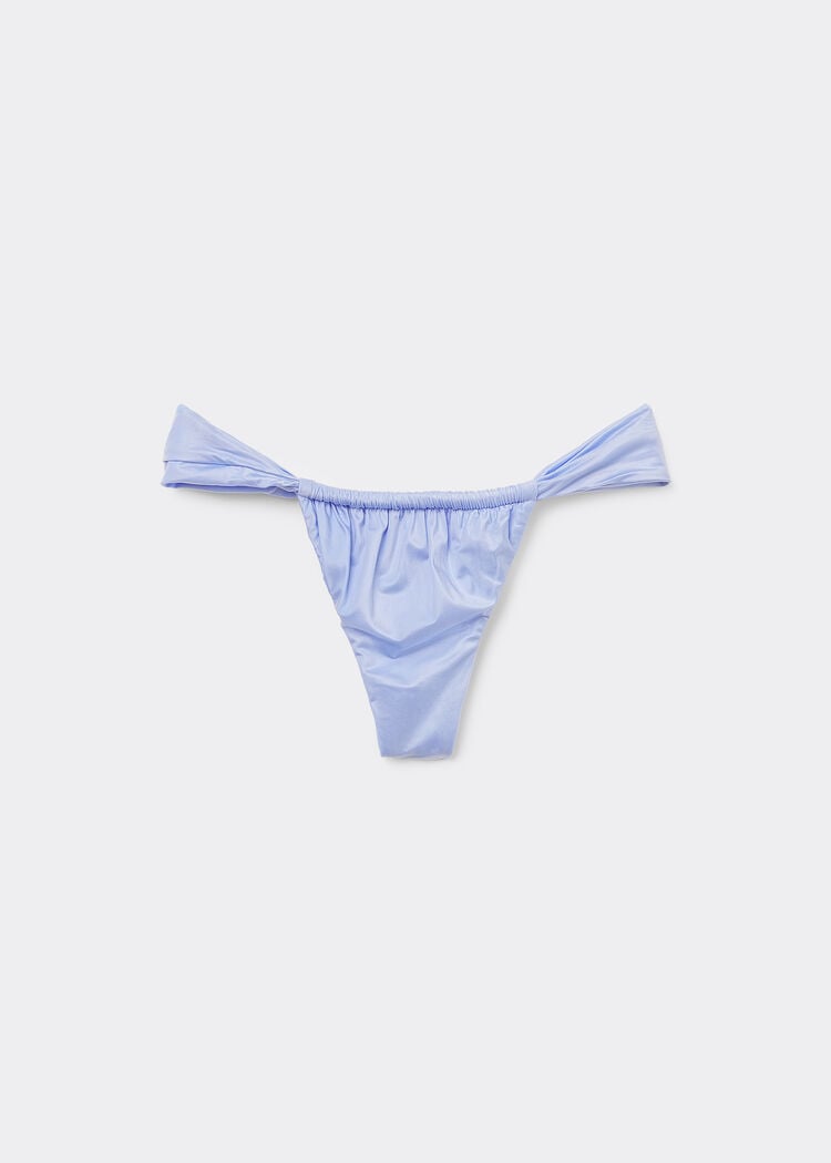 String brazilian swimsuit bottom shiny satin