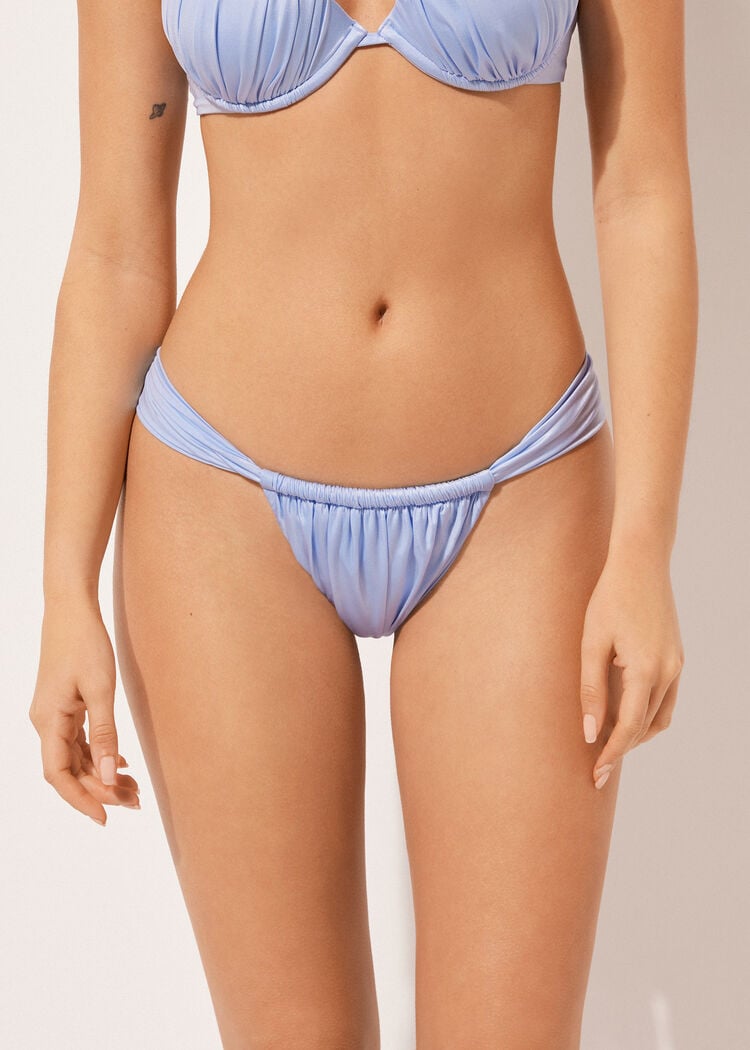 String brazilian swimsuit bottom shiny satin
