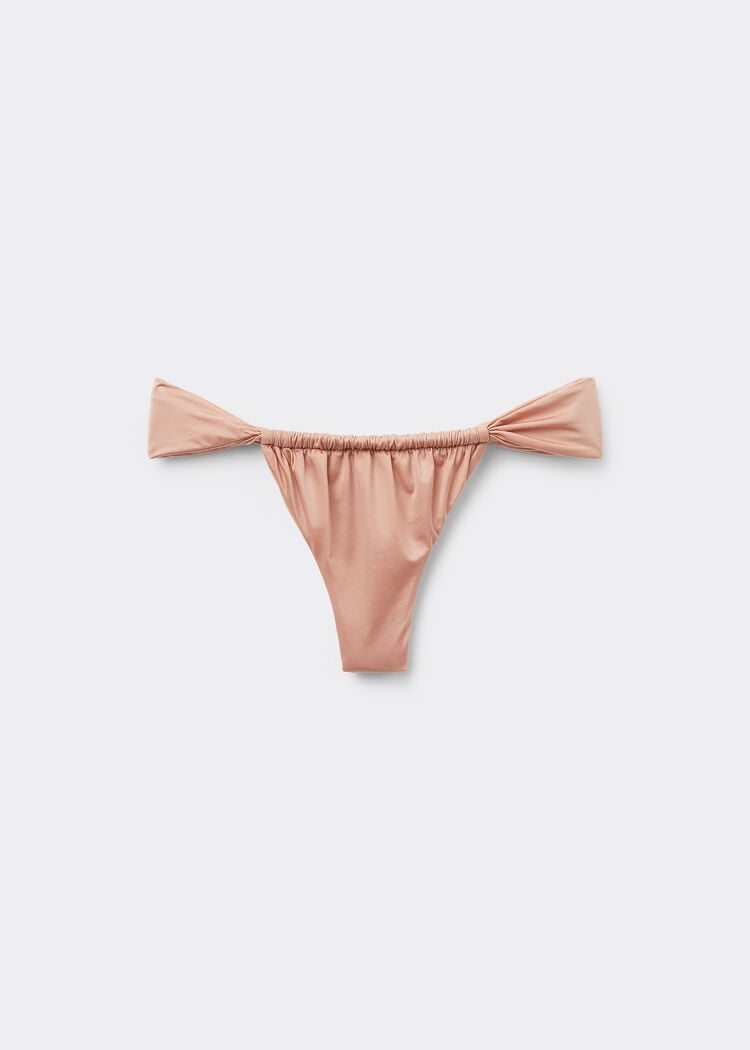 String brazilian swimsuit bottom shiny satin