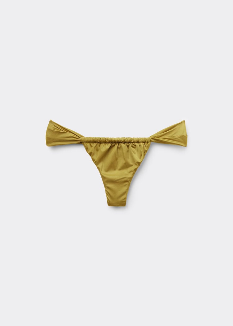 String brazilian swimsuit bottom shiny satin