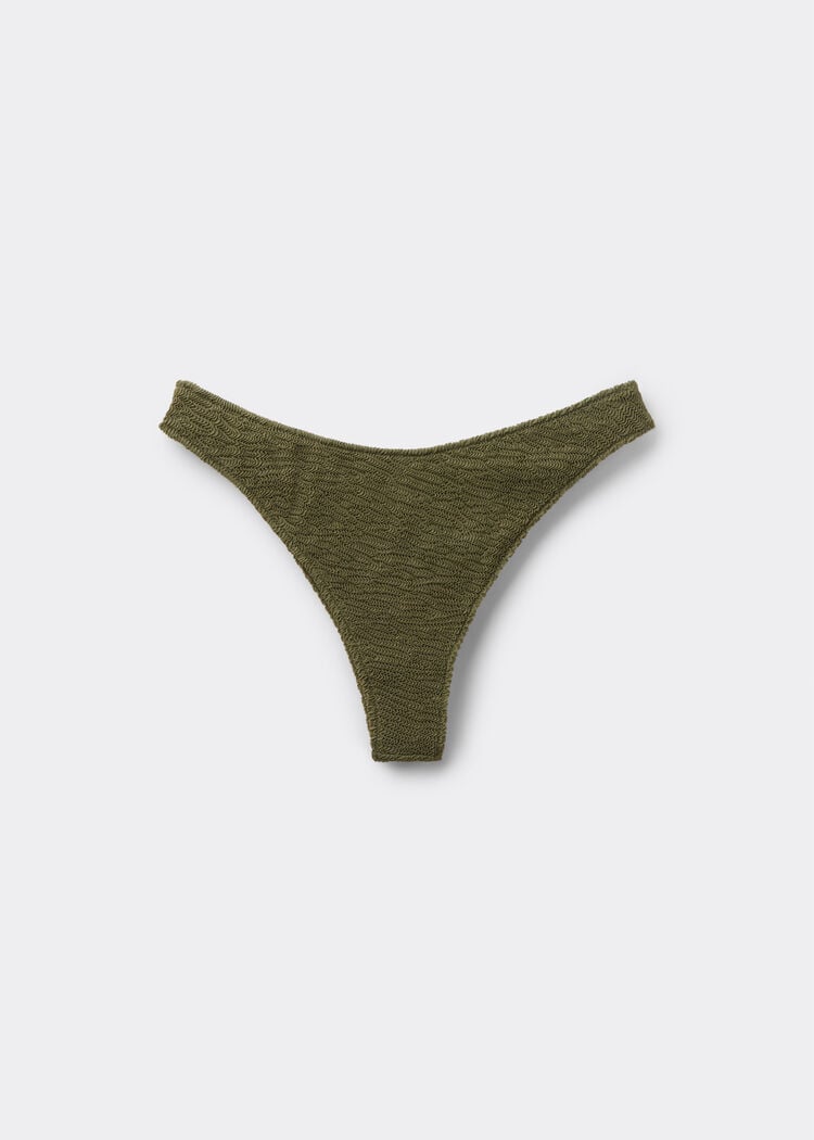 Brazilian swimsuit bottoms crinkle waves
