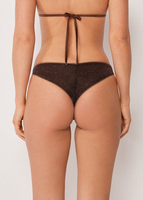 Brazilian bikini bottoms metallic glow