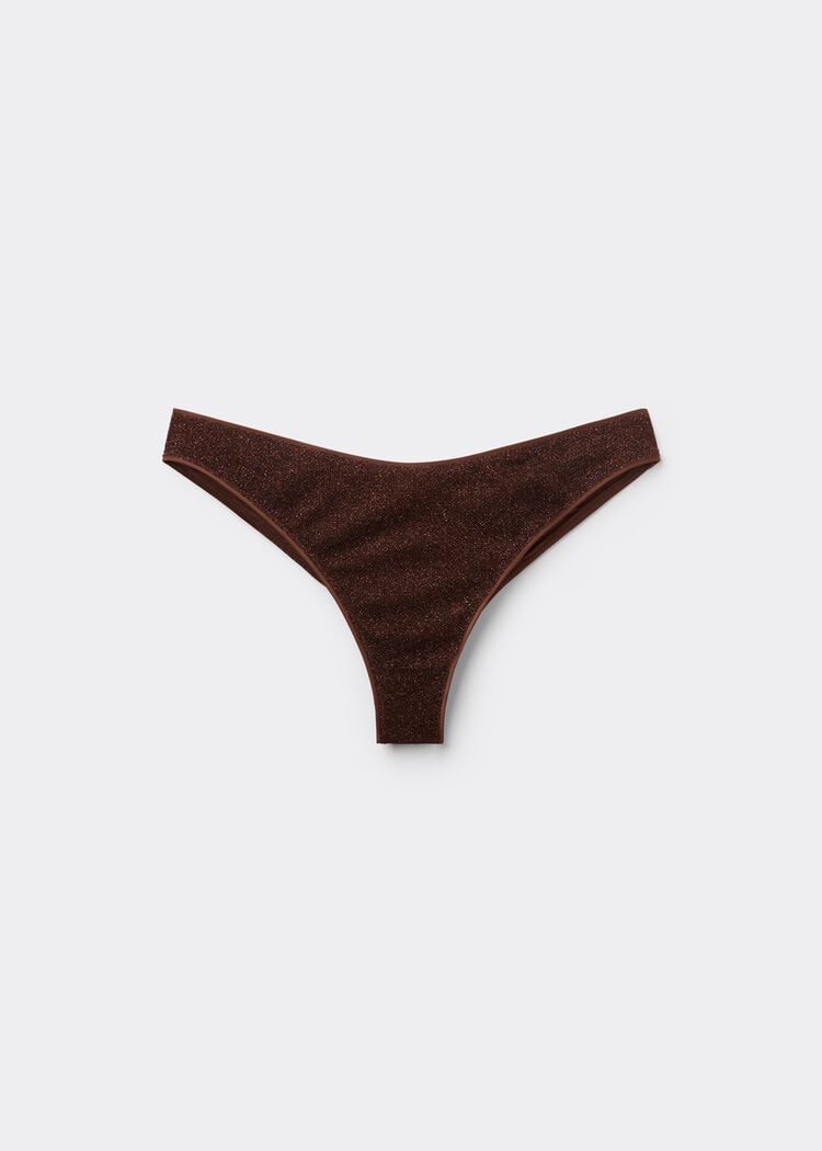 Brazilian bikini bottoms metallic glow