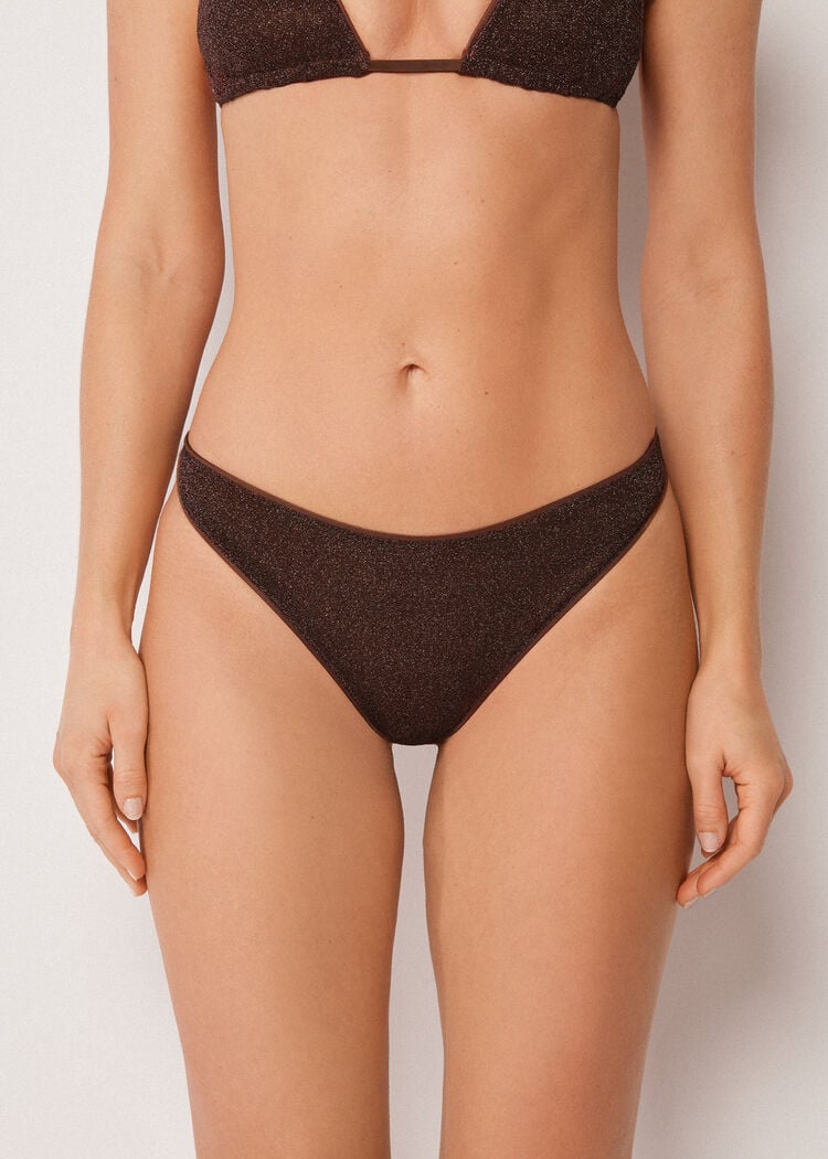 Brazilian bikini bottoms metallic glow