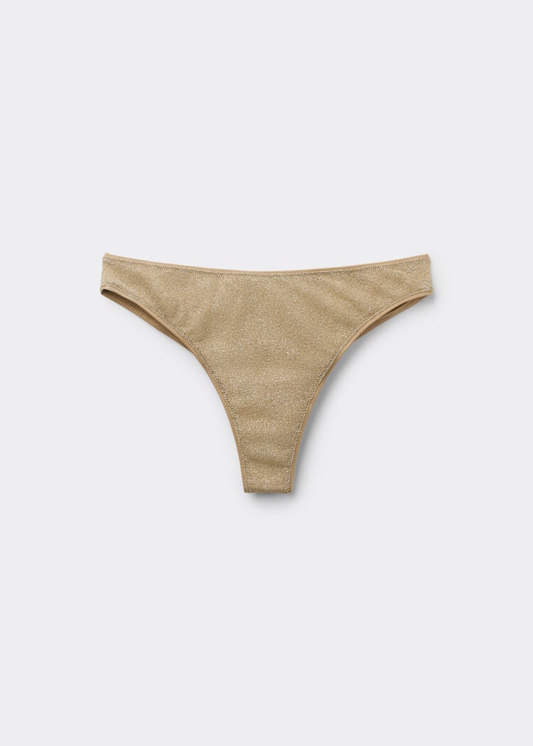 Brazilian bikini bottoms metallic glow