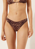 Brown animalier brazilian swimsuit bottoms