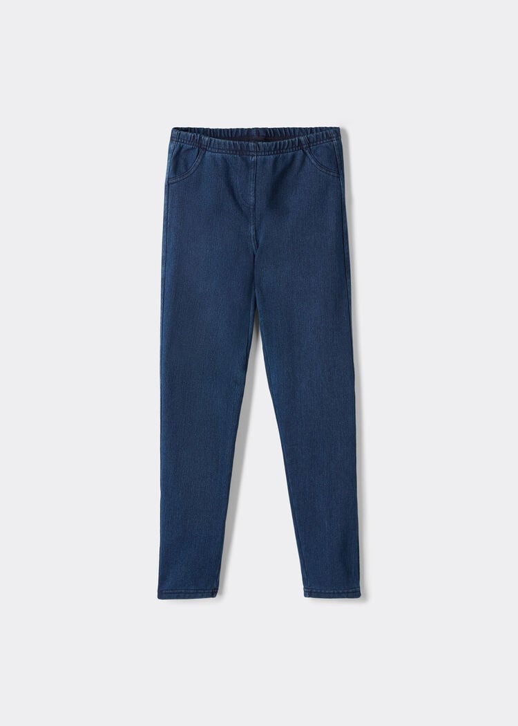 Girls’ thermal denim leggings