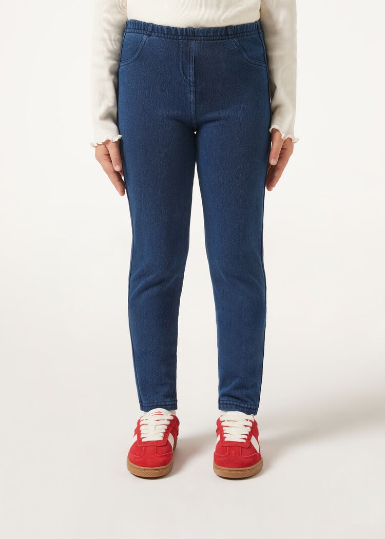 Girls’ thermal denim leggings