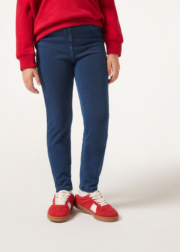Girls’ thermal denim leggings