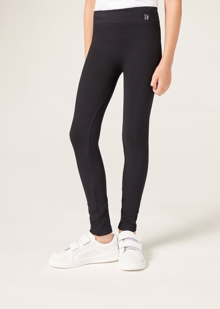 Girls’ ribbed leggings
