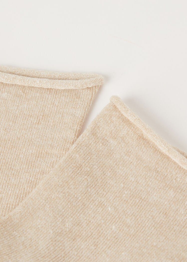 Cuffless short linen socks