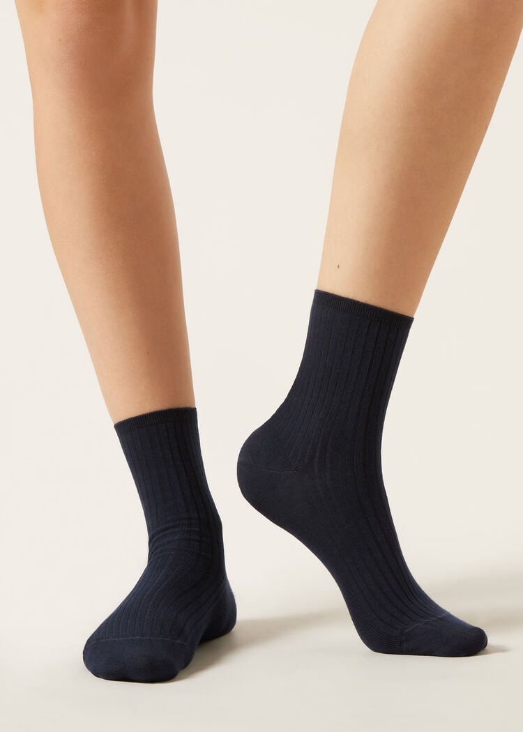 Ribbed short socks