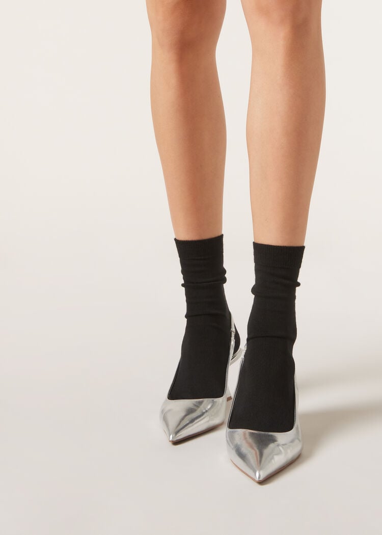 Wool and cotton short socks