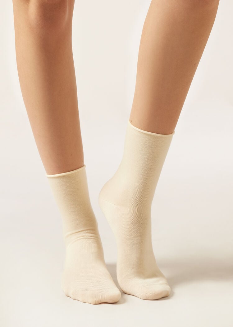 Wool and cotton short socks