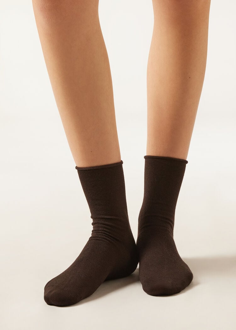 Wool and cotton short socks