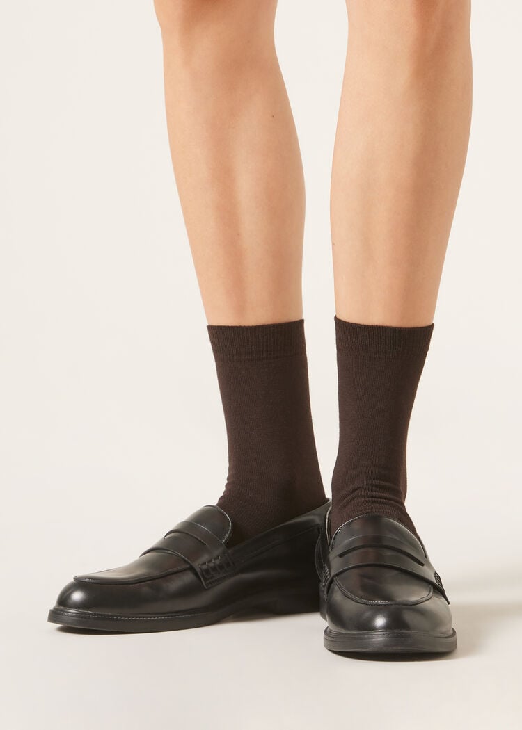 Wool and cotton short socks