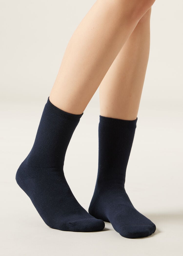 Short cotton thermal socks