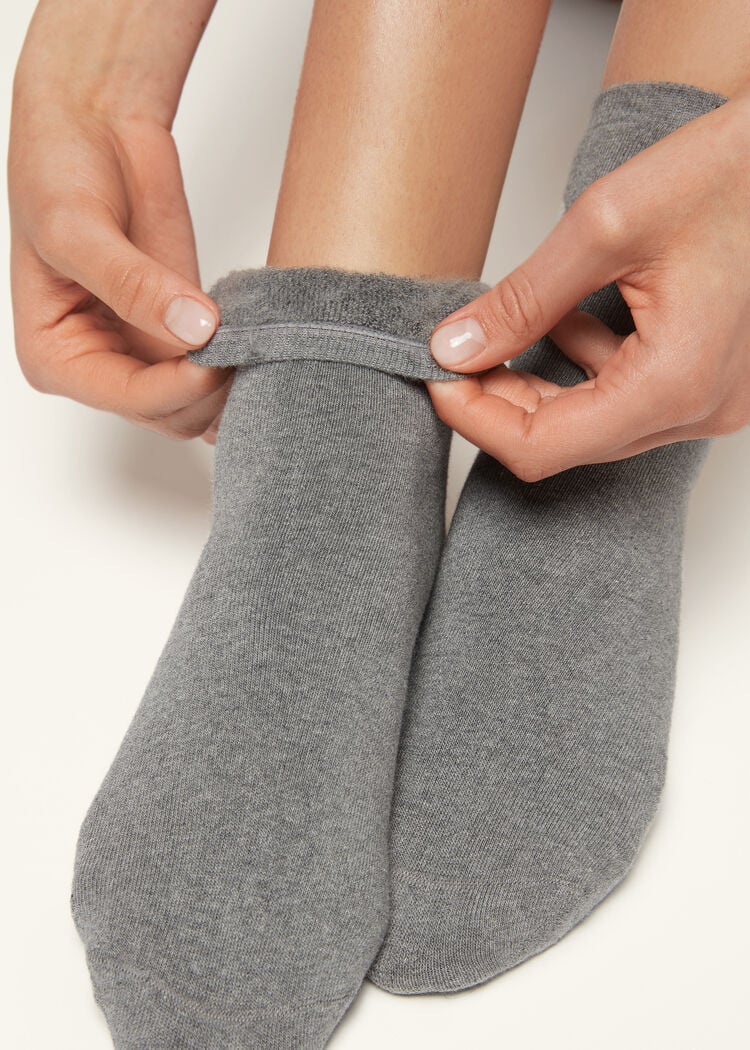 Short cotton thermal socks