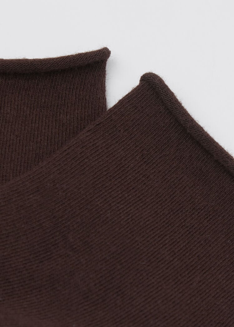 Cuffless short socks in cotton