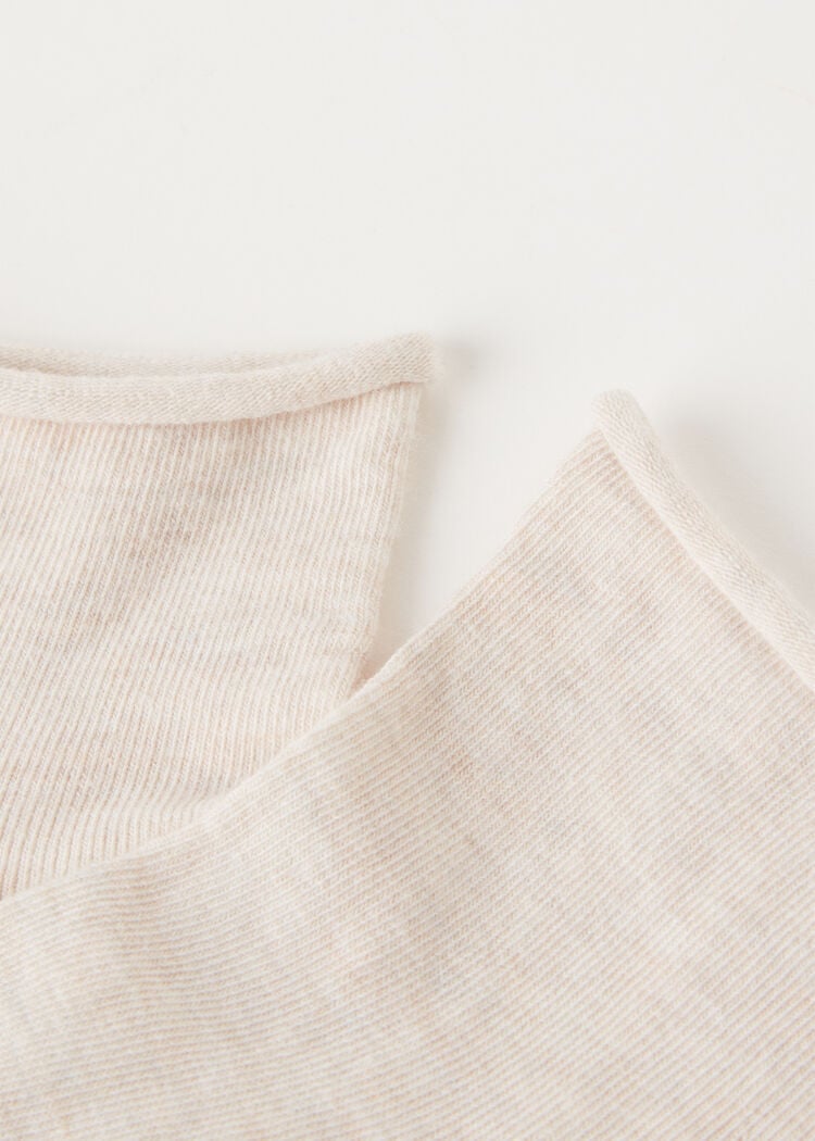Cuffless short socks in cotton