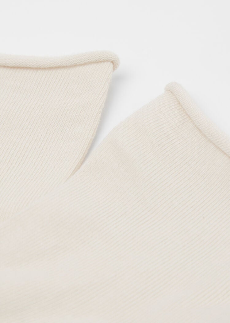 Cuffless short socks in cotton