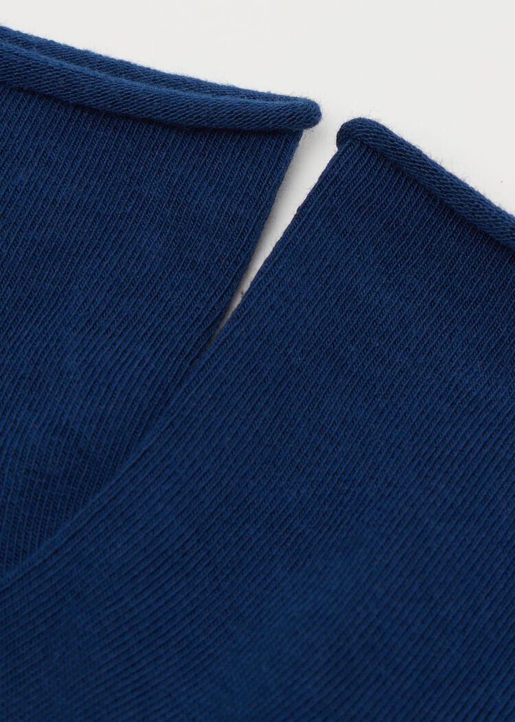 Cuffless short socks in cotton