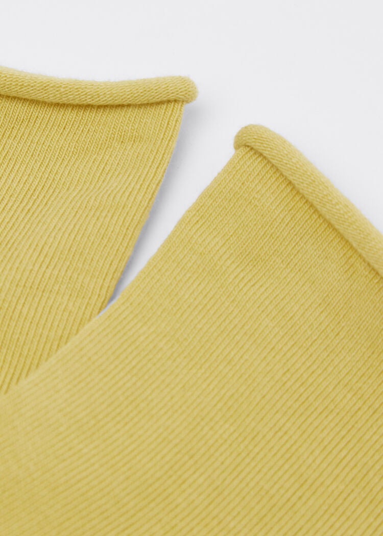 Cuffless short socks in cotton