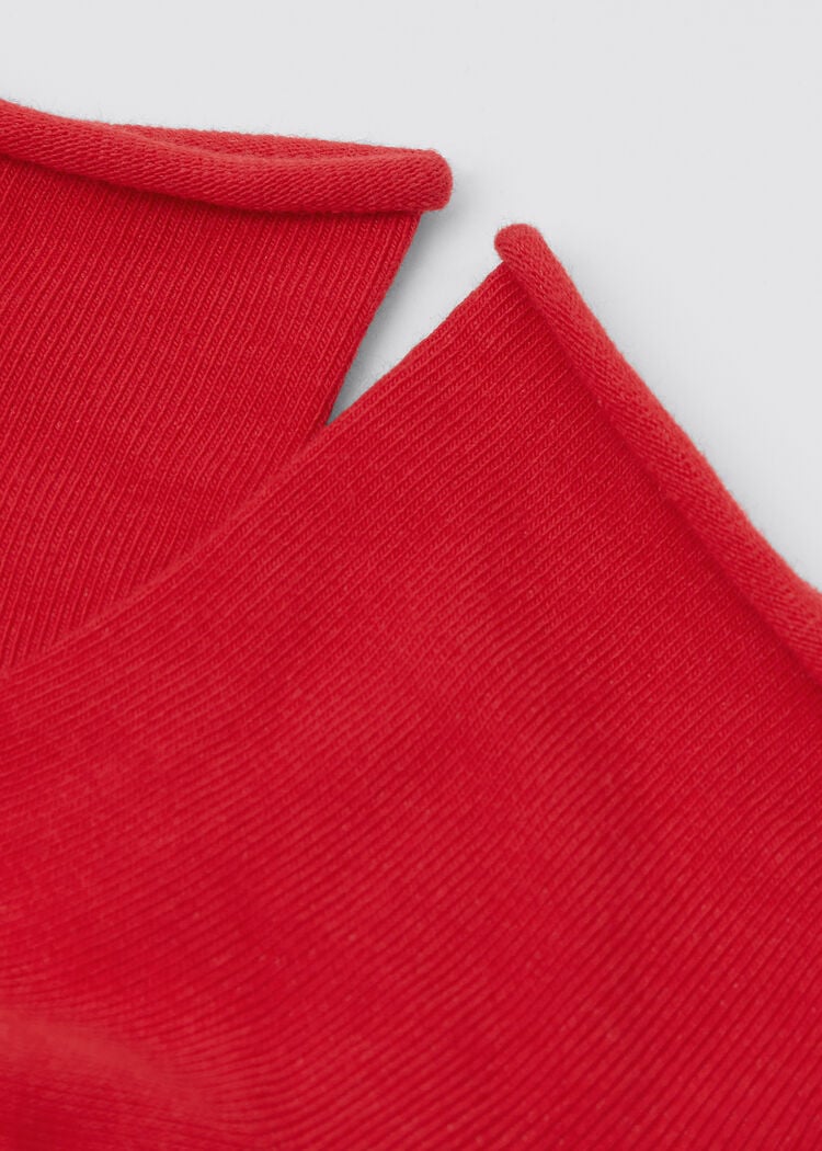 Cuffless short socks in cotton