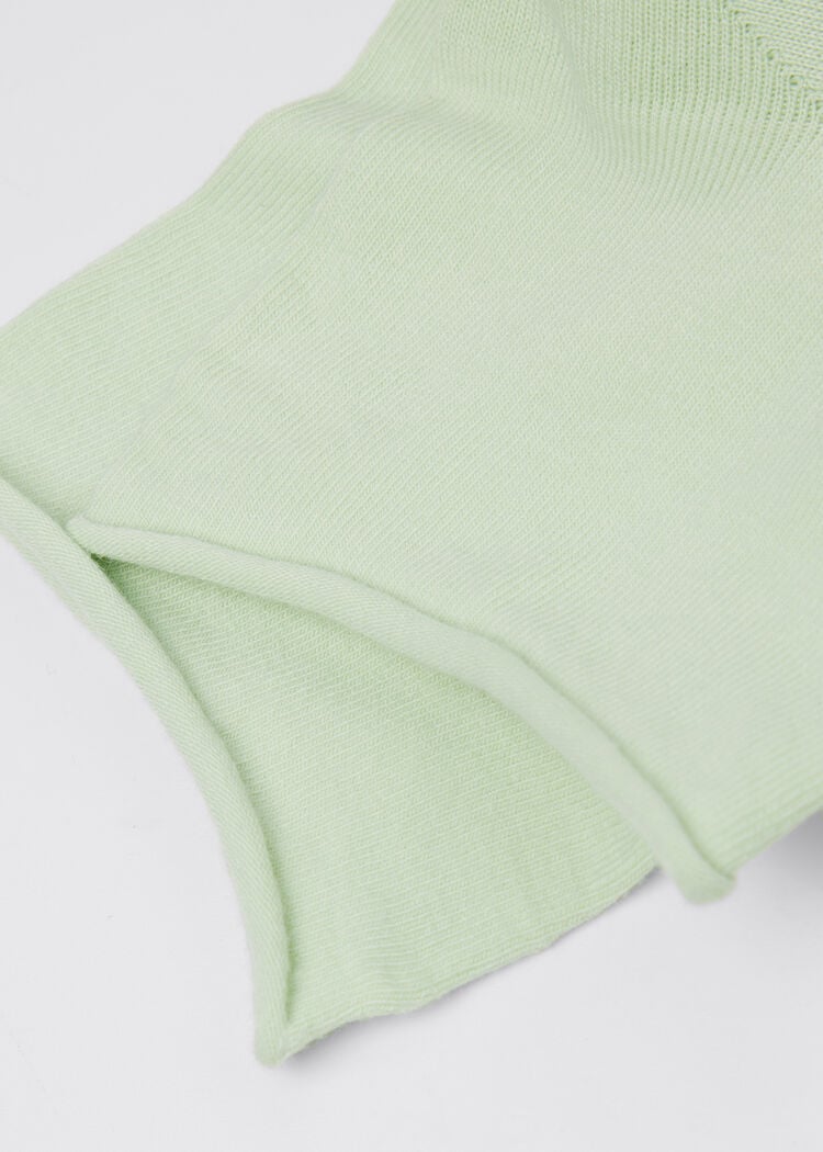 Cuffless short socks in cotton