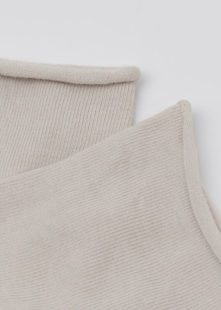 Cuffless short socks in cotton