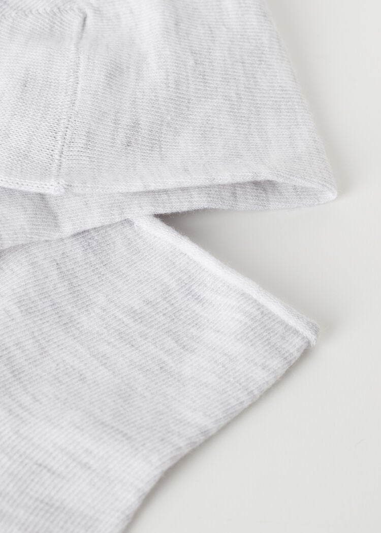 Cuffless short socks in cotton