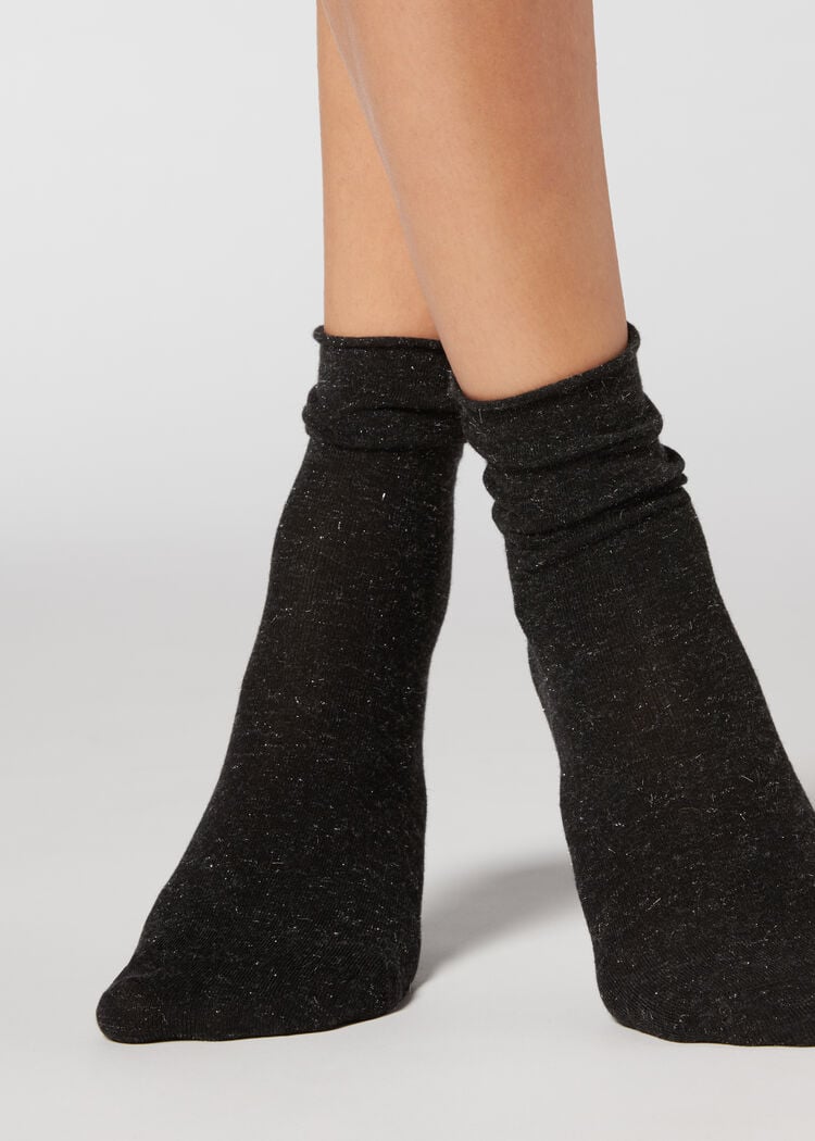 Short socks with cashmere