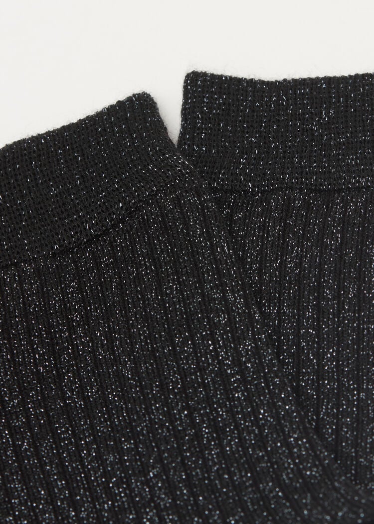 Ribbed glitter socks