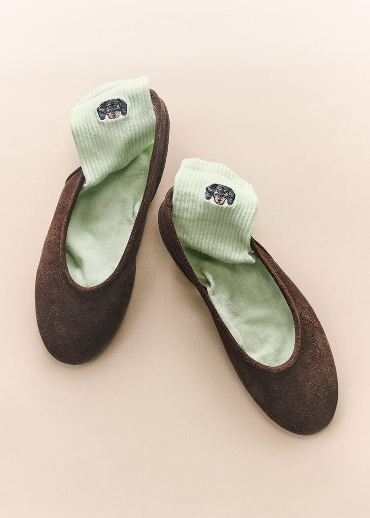 Dogs embroidered socks