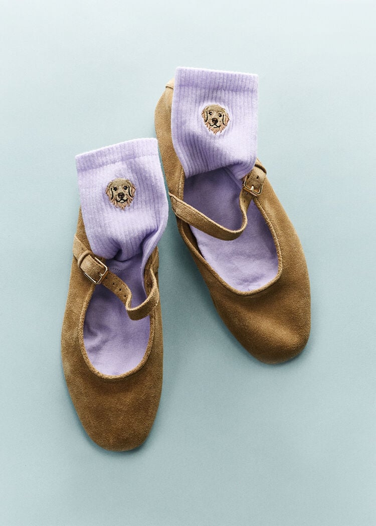 Dogs embroidered socks