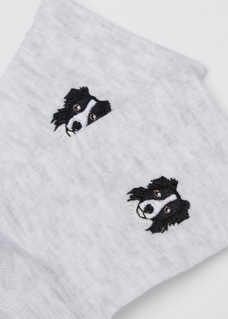 Dogs embroidered socks