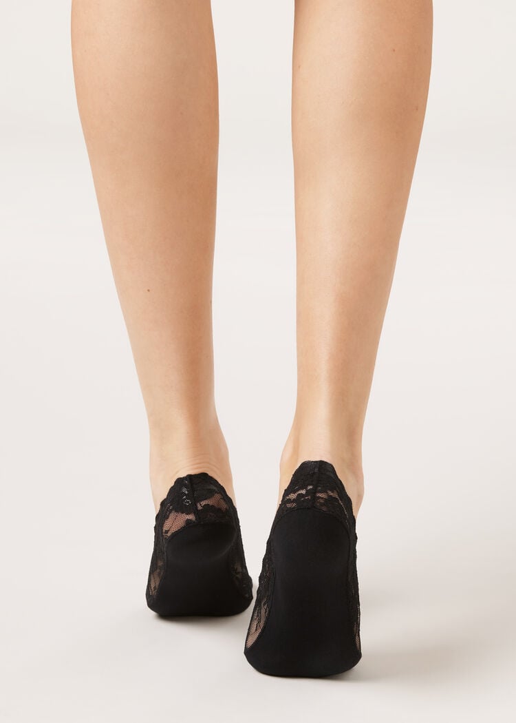 Lace no-show socks