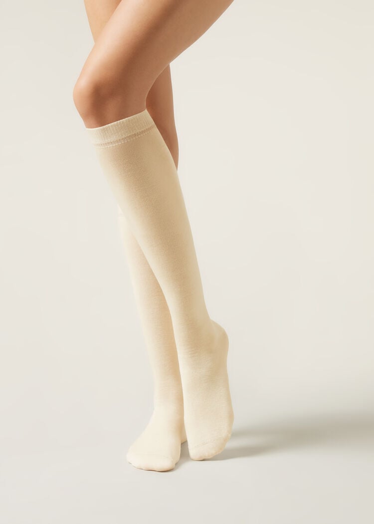 Tall wool and cotton socks