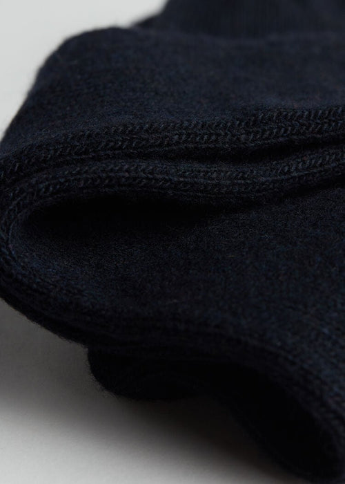Long ribbed wool and cashmere socks