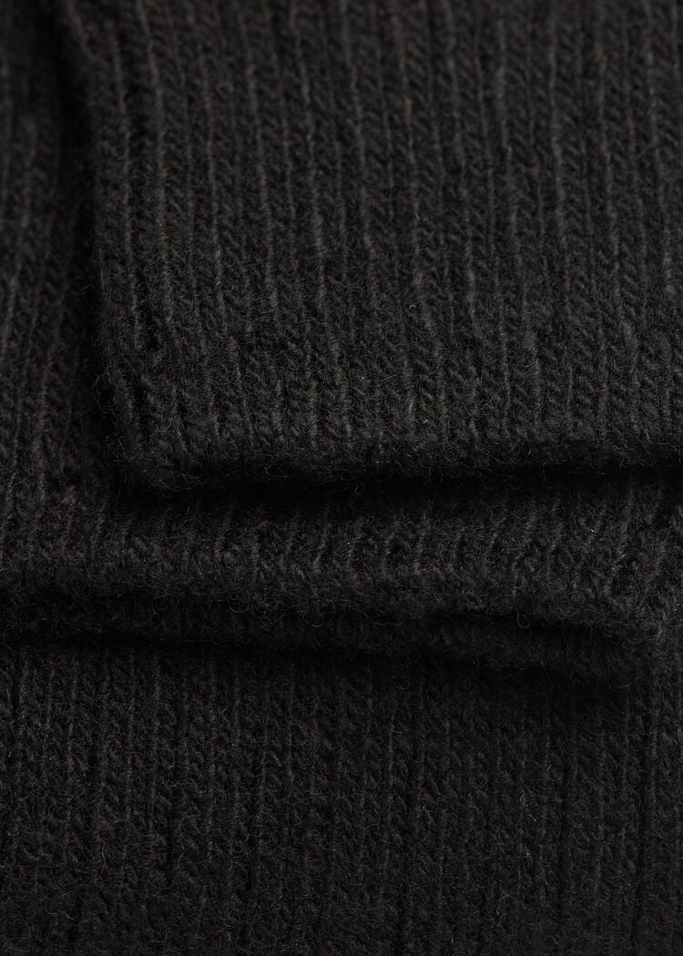 Long ribbed wool and cashmere socks
