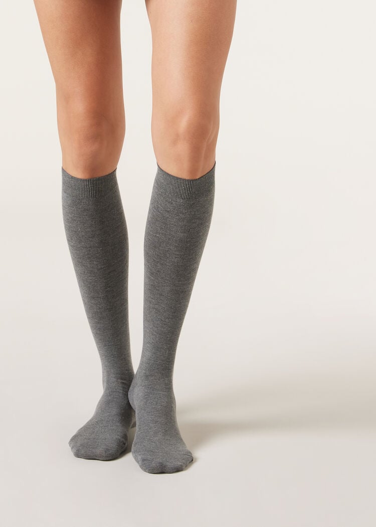Long socks with cashmere