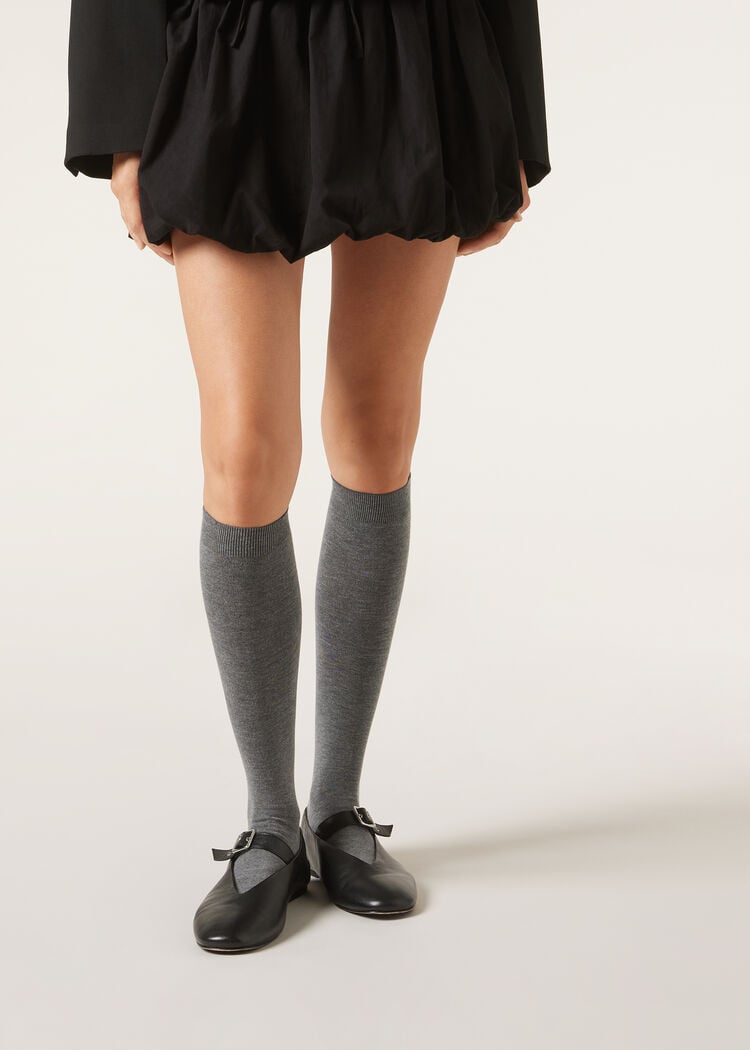 Long socks with cashmere