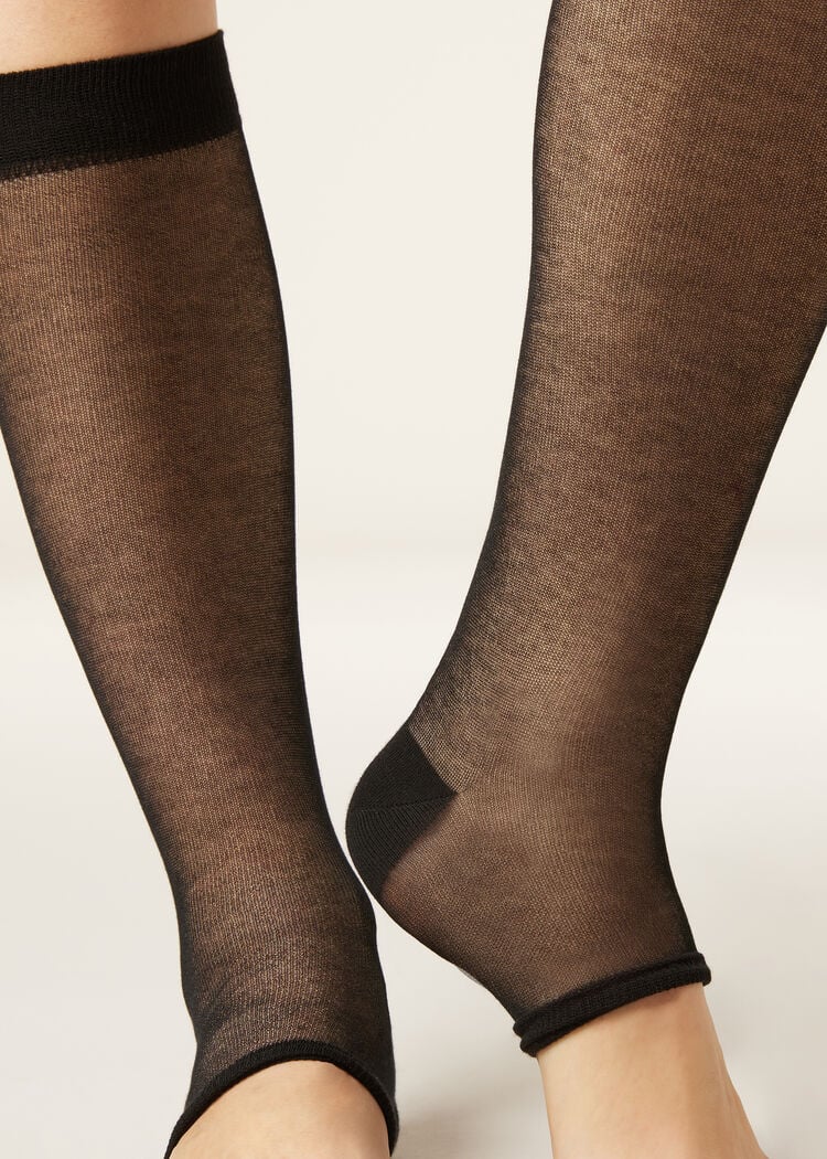 Long open toe socks