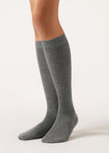Glitter long socks with cashmere