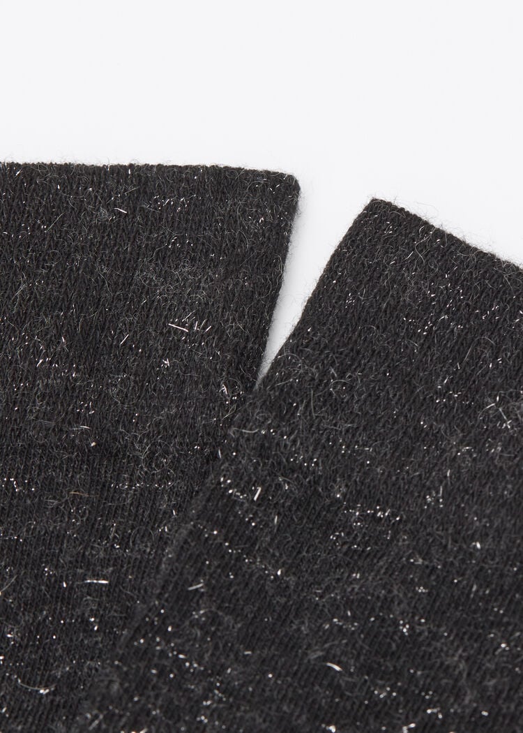 Glitter long socks with cashmere