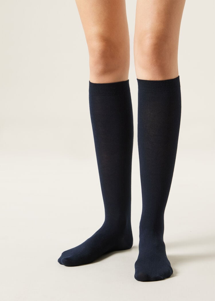 Tall satin cotton socks