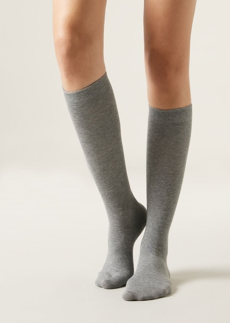 Tall satin cotton socks