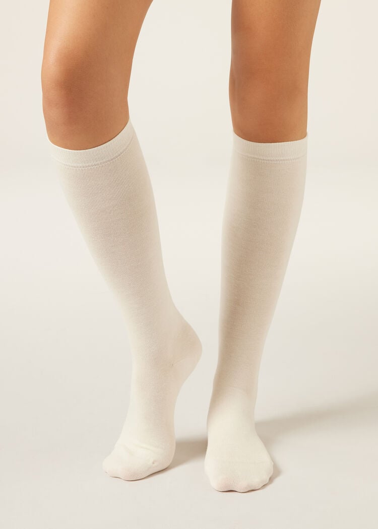 Tall satin cotton socks