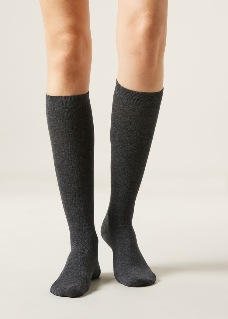 Tall satin cotton socks